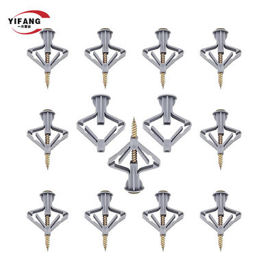 อุตสาหกรรมก่อสร้าง 6MM Drywall Wing Anchors สำหรับคอนกรีต